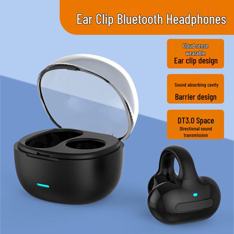 Беспроводные Bluetooth-наушники, не внутриканальные, сенсорное управление, длительное время ожидания, спортивный дизайн с зажимом на ухо, для одного уха