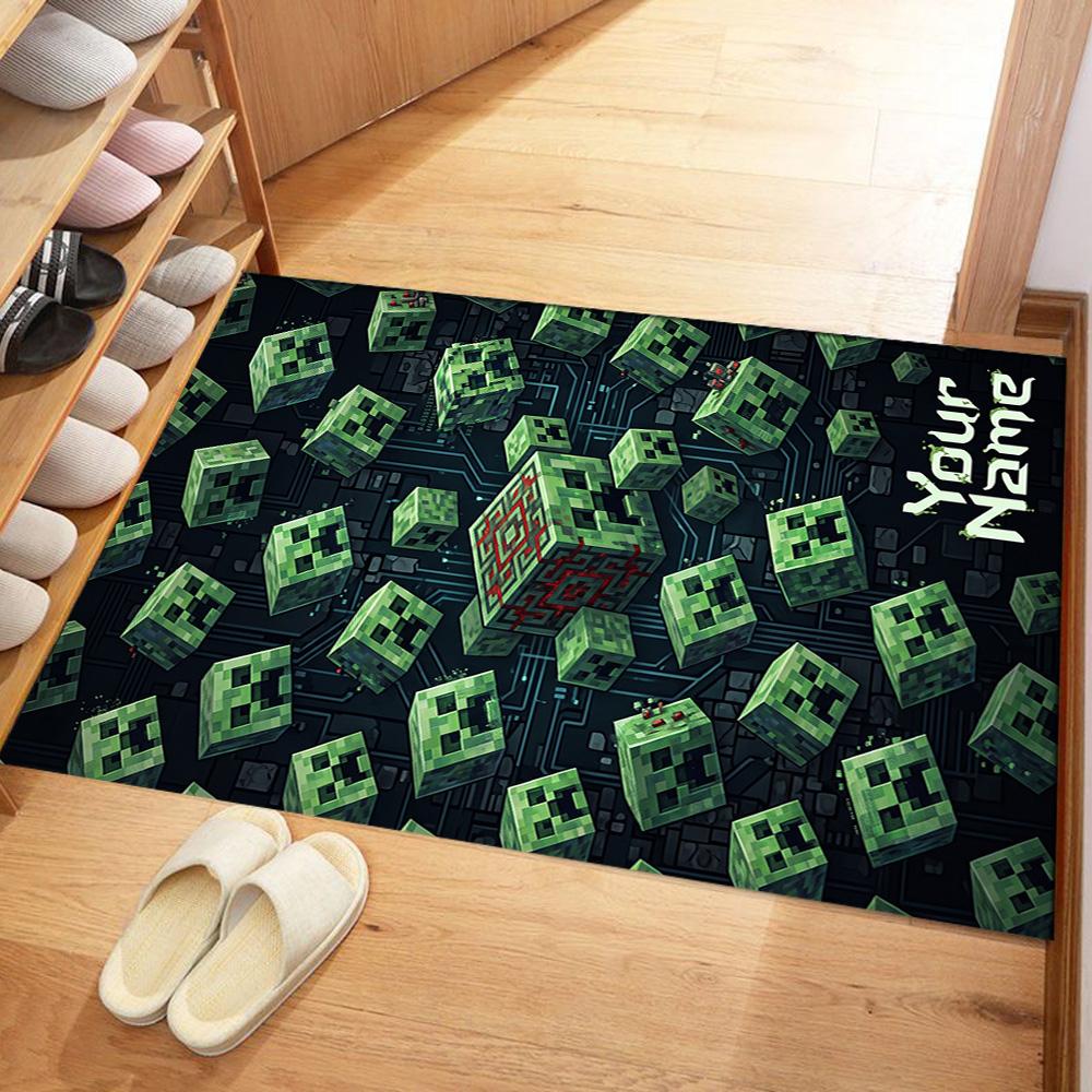 Minecraft Customize Text Floor Rug Office Rug Design For Balcony Decorate Room Study Room Outdoor Antislip Rug Anime Office Decor