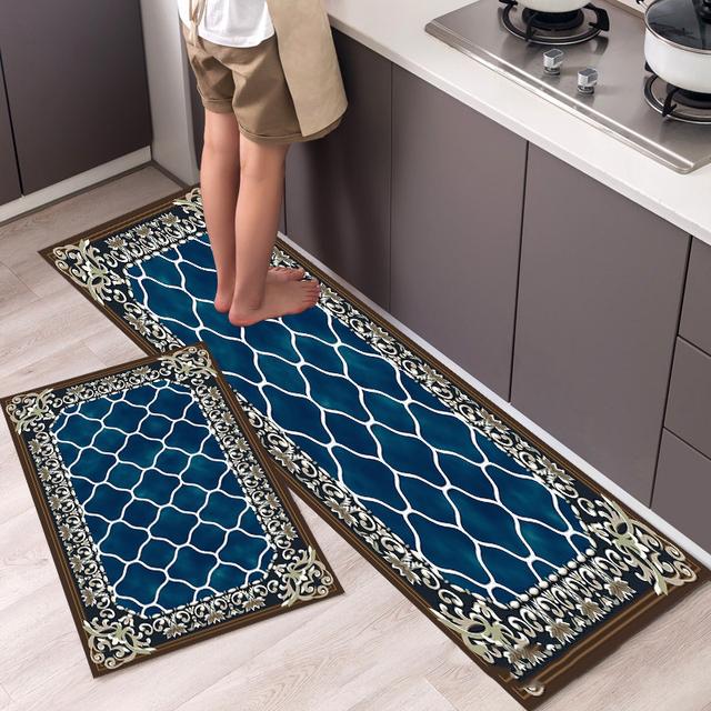 Fashionable Simple Nordic Style Kitchen Floor Mat Household Carpet Long Strip Door Mat Modern Home Decor 