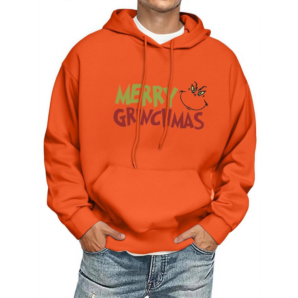 Men's Print Hooded Sweatshirt Long-Sleeve Casual Pullover Hoodie Hooded Sweatshirt