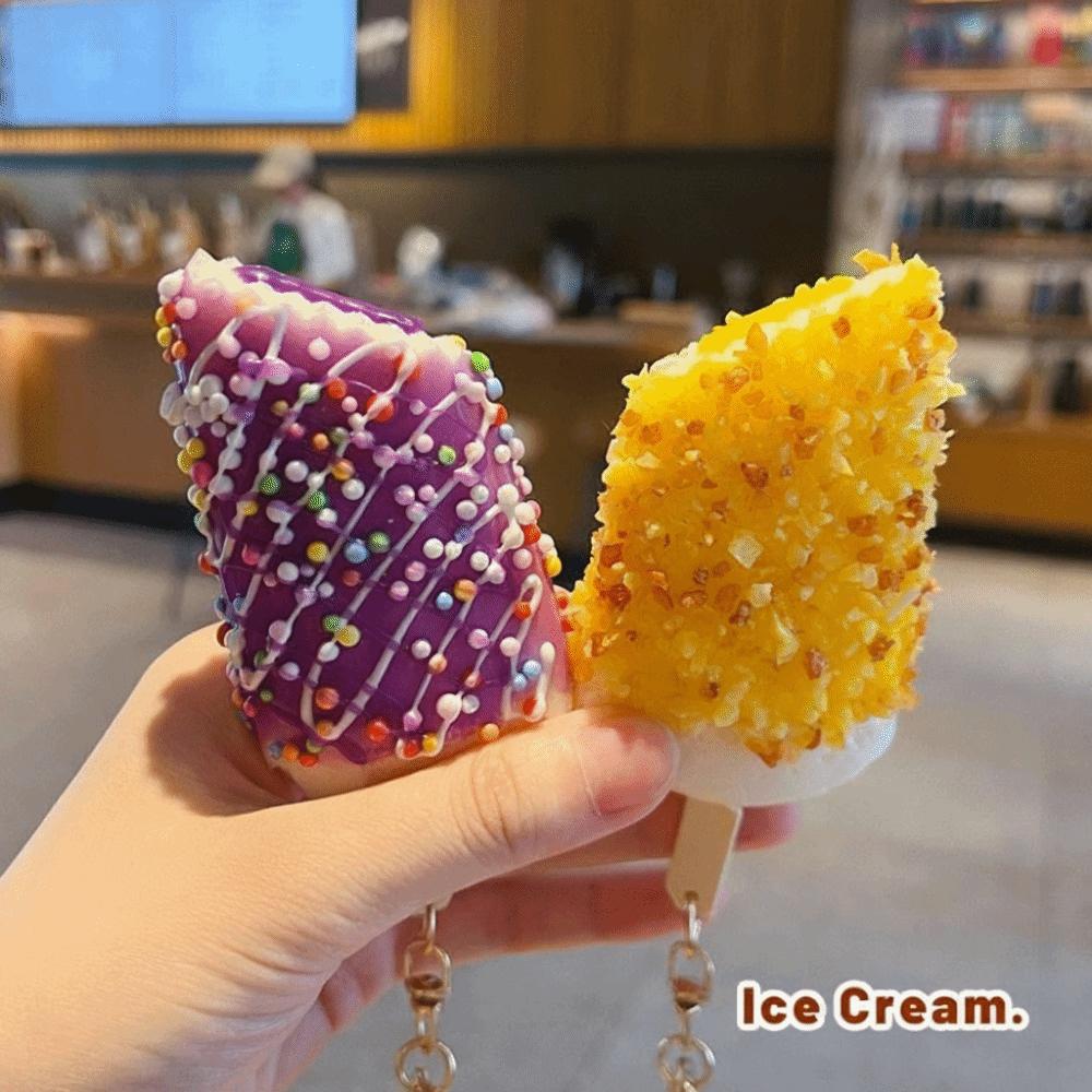 PU Material Simulation Food Keychain Simulated Ice Cream Dessert Keychain Children's Toy