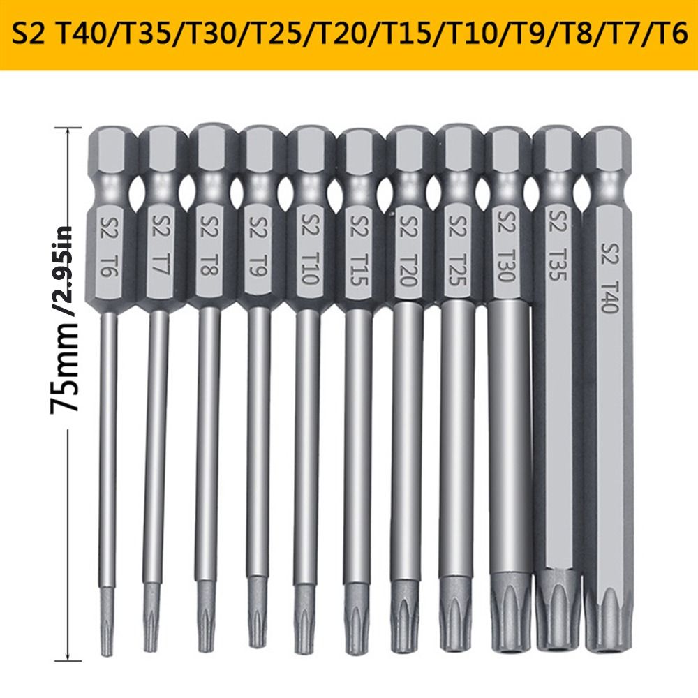 11 шт. отвертка Torx с плоской головкой, шестигранные биты с цветком сливы, прочная отвертка, инструмент для тампера