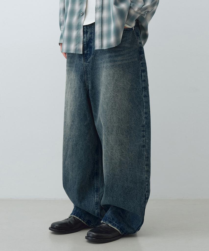 BIG UNION Classic Big Baggy Denim Pants (Blue)