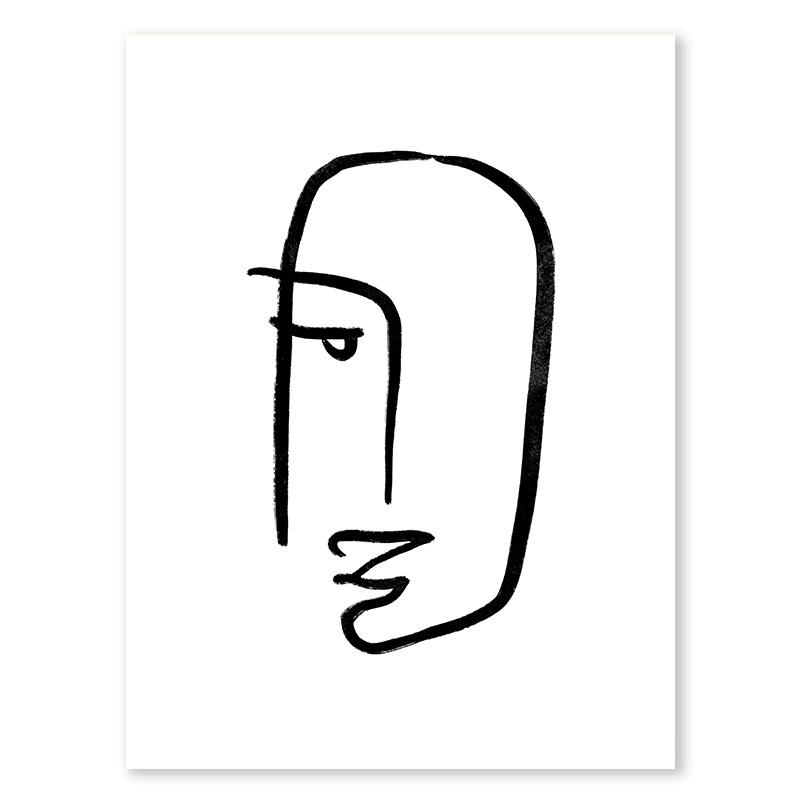 Черно-белый цветок, цветок, настенное искусство, художественная линия, минималистский цветной блок, холст, картина, настенное искусство, украшение для гостиной, спальни