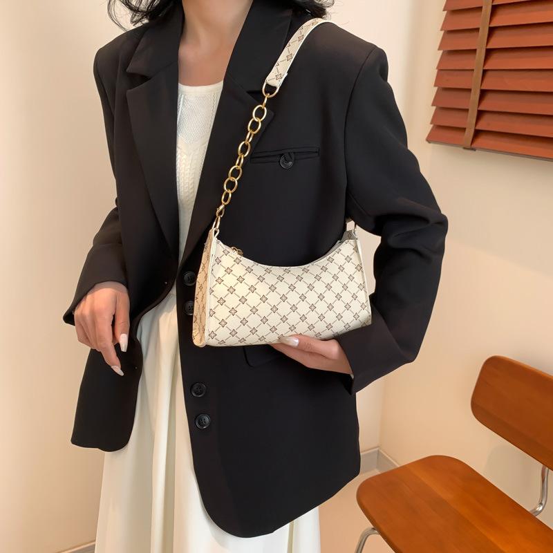 Trendy and Fashionable Retro Printed Bag New Style Fashionable Simple Chain Bag Women Shoulder Bag Underarm Bag