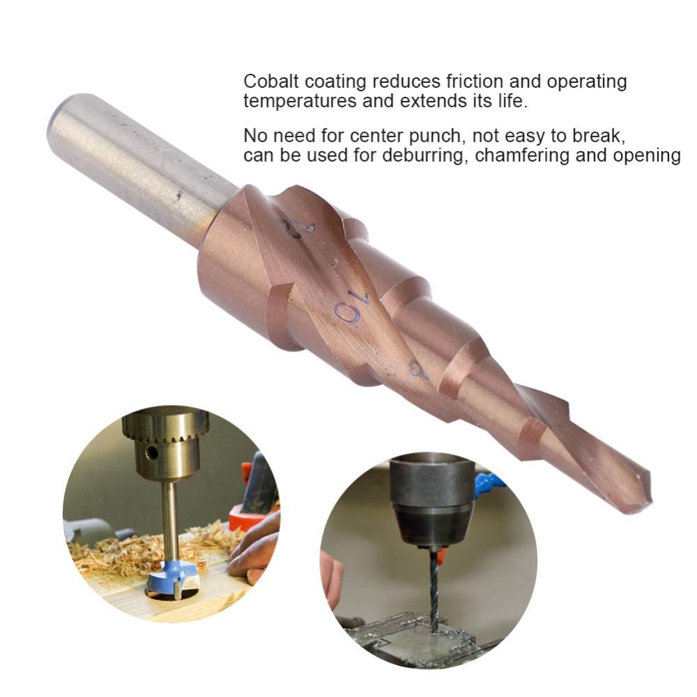 Triangular Shank Hole Opening Tool High Speed Steel M35 Hole Reamer Step Drill Bit Set  Counterbore