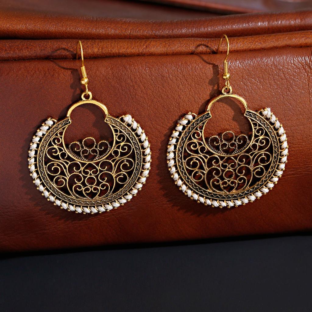 Indian Jhumka Zircon Vintage Bell Tassel Earring Boho Antique Ethnic Copper Plated Drop Hanging Earrings For Women Pendientes