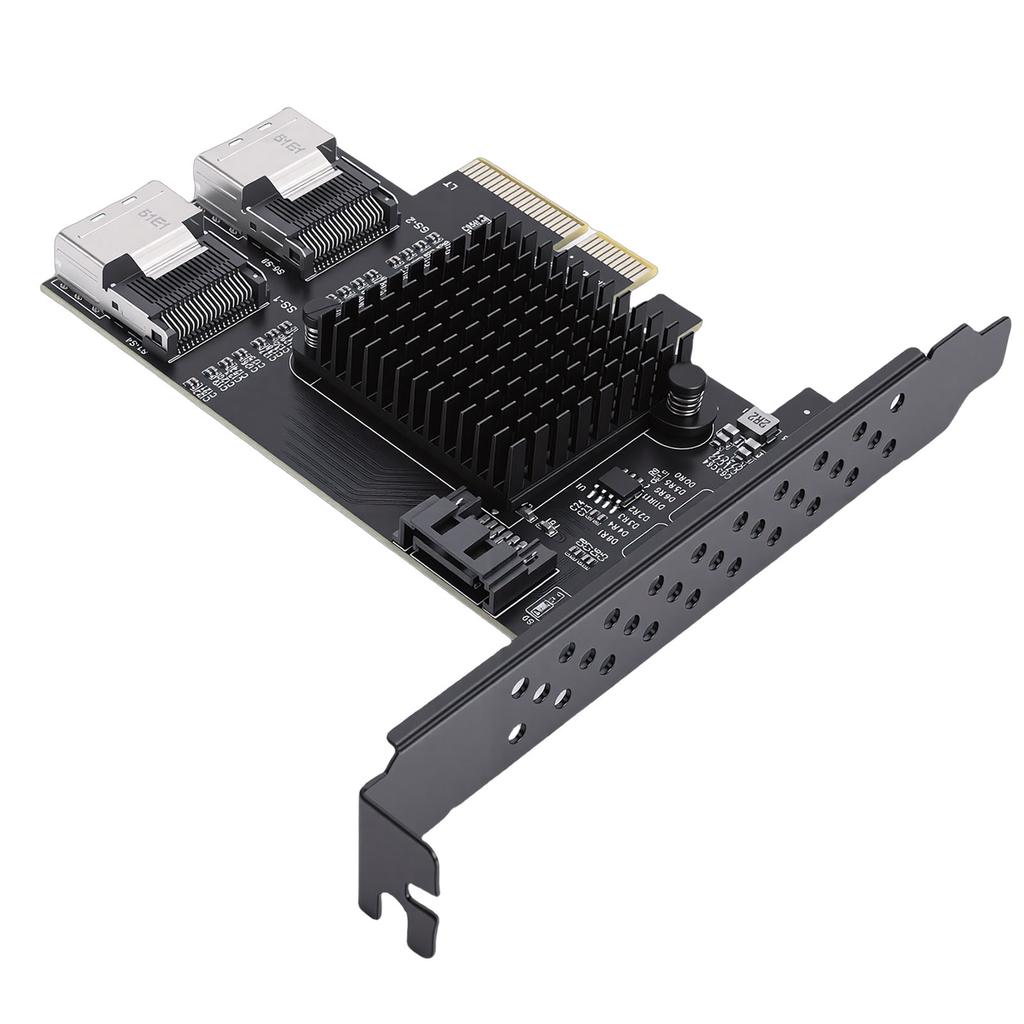 PCIe to Serial ATA Card 6Gbps PCI Express 4X to 2 Port MiniSAS SFF 8087 and 1 Port Serial ATA 3.0 Expansion Card for