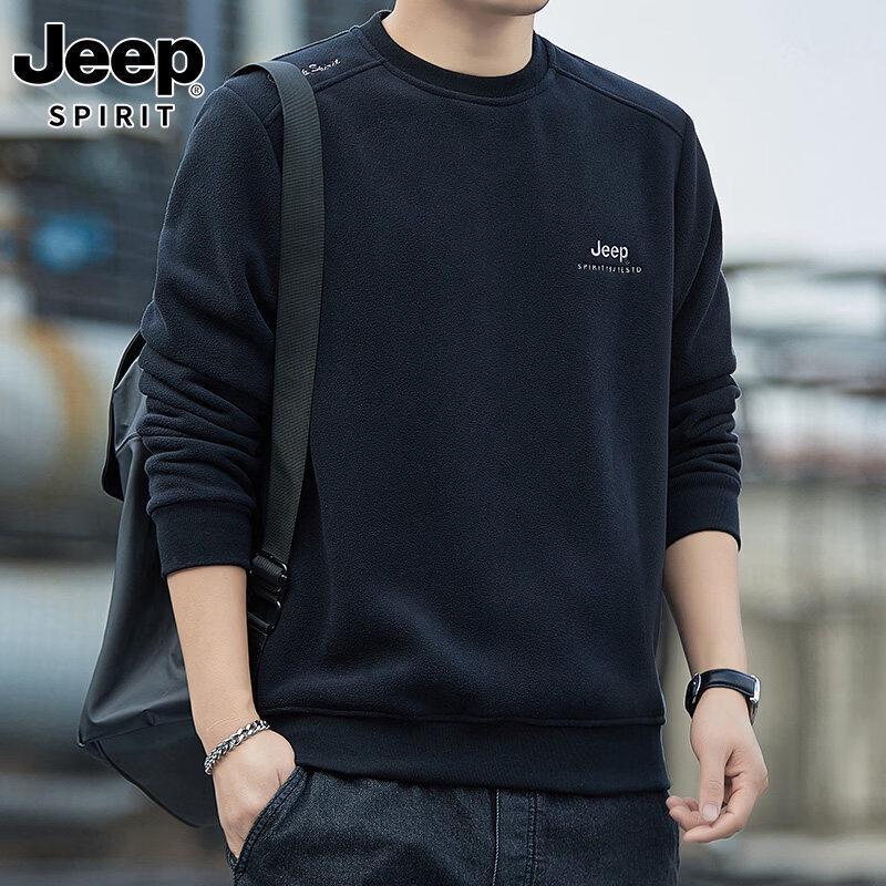 Мужская свободная флисовая толстовка JEEP SPIRIT с круглым вырезом