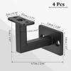 4pcs Stair Handrail Bracket Adjustable Railing Wall Support Hand Rail Bracket Hardware Black Staircase Handrail Accessories