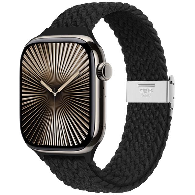 Ремешок Для Apple watch band 46мм 45мм 44мм 49мм 40мм 41мм 42мм Плетеный loop correa браслет iWatch series 10 8 9 7 5 se 6 4 Ultra