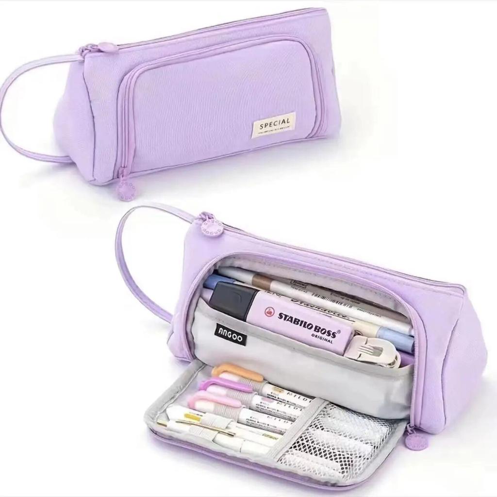 Girl's Minimalist Pencil Case for Junior High School Students, Large Capacity Storage for Popular Stationery, Pencil Case for Ju