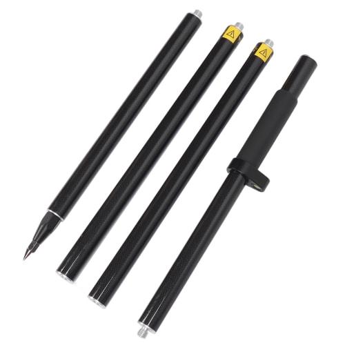 4 Section Prismatic Pole, Level Bubble 2 Meter Total Station Prismatic Pole Aluminum Alloy for Tunnel Subway Mine Highway