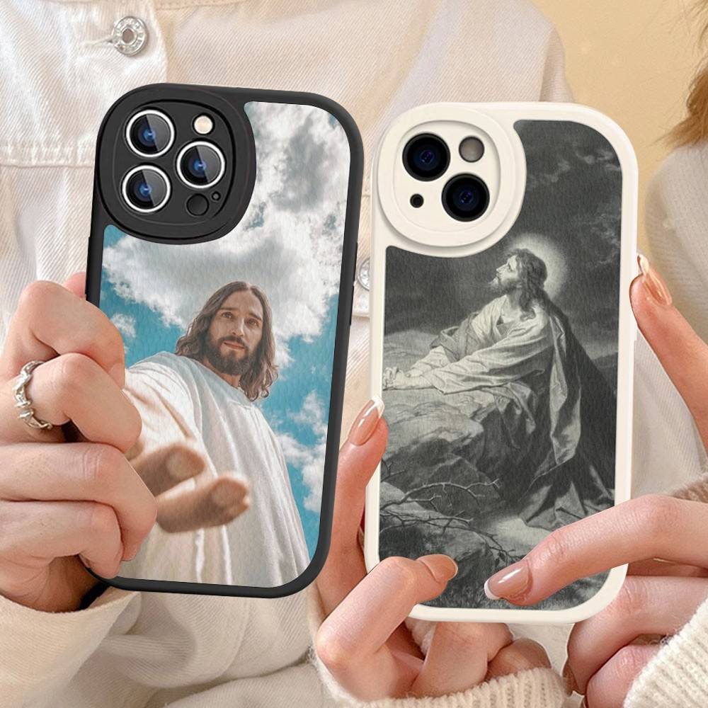Чехол для телефона из ПУ кожи "Сын Божий Иисус" Для IPhone 16 15 14 13 12 11 Pro Max Plus Задняя крышка Fundas