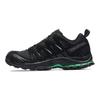 SALOMON XA PRO 3D Замша Устойчивые к истиранию Низкие уличные кроссовки Унисекс Черно-зеленые Кроссовки 474783
