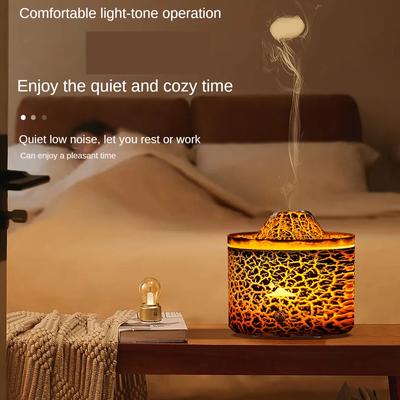 Creative Volcano Aroma Ультразвуковой 230 мл Холодный туман Ароматерапия Эфирное масло Диффузор Автоматическое отключение Увлажнитель воздуха со светом