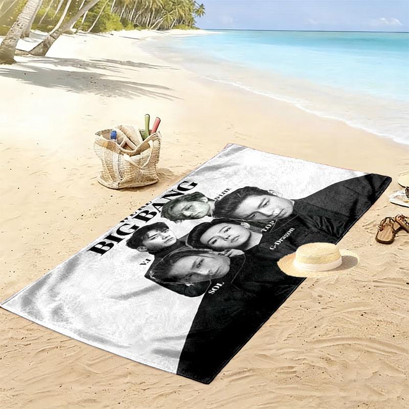 BIGBANG Print Beach Towel, Large Soft Quick Dry Towel for Beach Camping Swimming