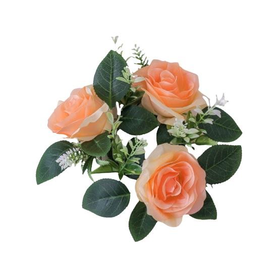 Искусственный венок из роз, кольцо для свечи, столб, подсвечник, весенние зеленые листья, цветочная гирлянда, украшение для дома, свадьбы, стола, центральное украшение