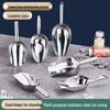 Stainless Steel Multi-Purpose Scoop for Ice, Flour, Rice, Grain, Popcorn, and Fries.