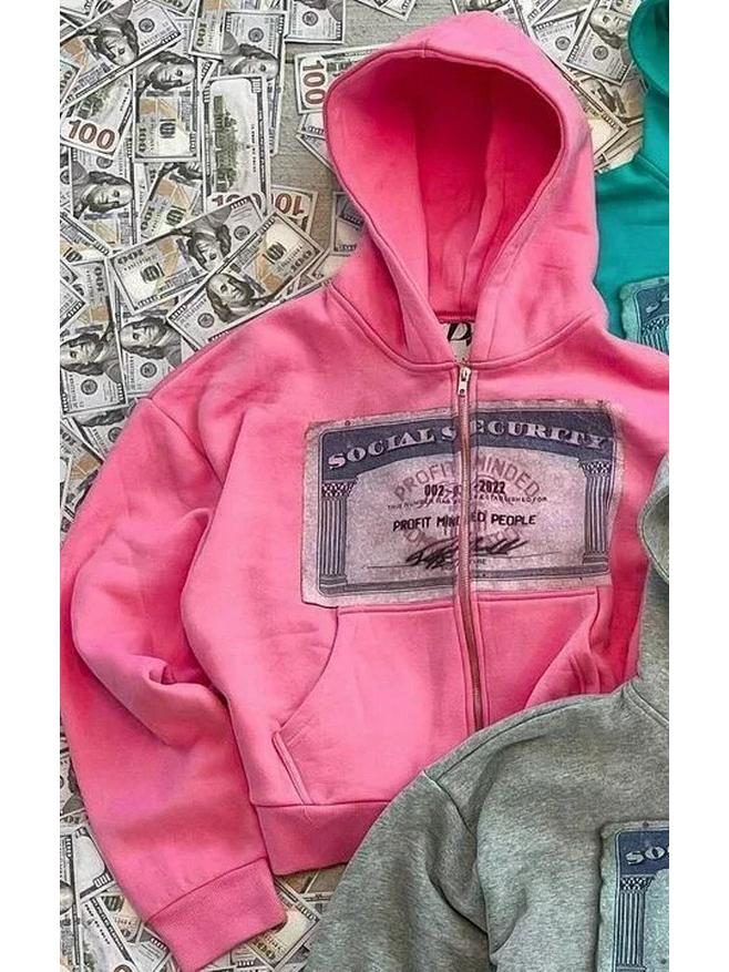 Худи унисекс Y2K с принтом денег