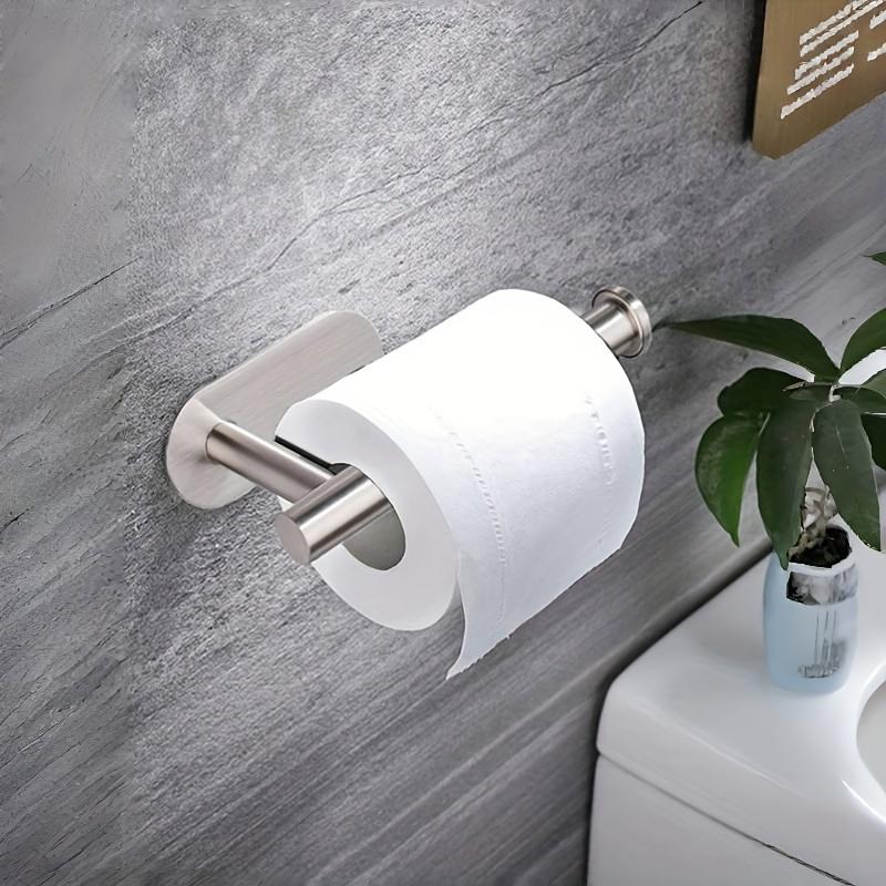 1 Piece High Quality Wall Mounted Stainless Steel Toilet Roll Holder - Self-adhesive Design Saves Space In the Bathroom and Shower