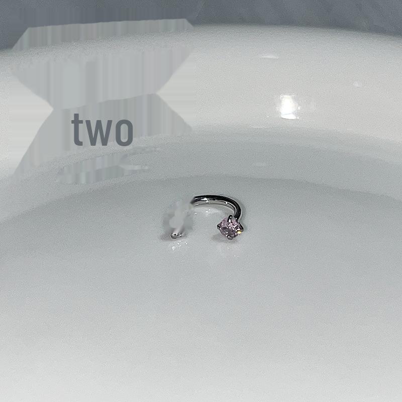 Стильная серьга-кафф в форме подковы из титановой стали с циркониевой шпилькой