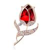 Womens Fashion Rhinestone Glass Tulip Flower Brooch Pin Wedding Party Jewelry Gift