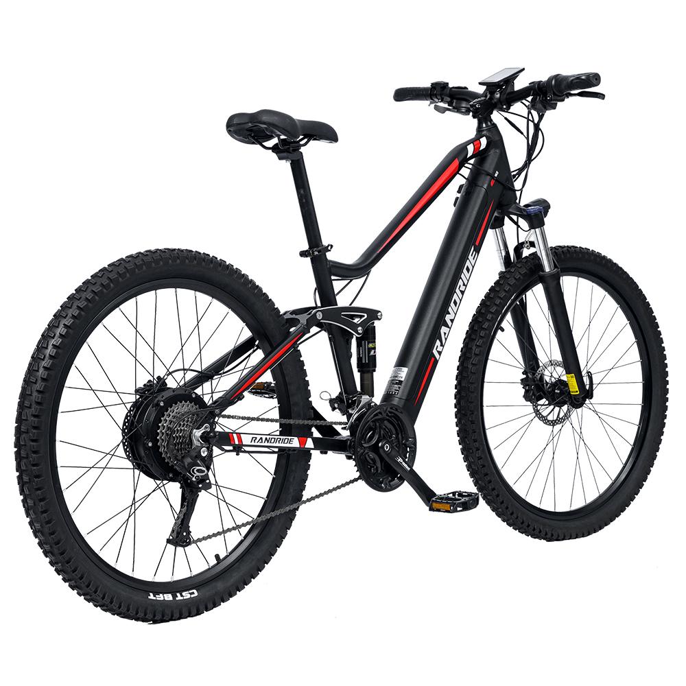 RANDRIDE YS90B Men's 27.5" Men's E-Mountain Ebike Adult Electric Bicycle 1000W Motor, All-Terrain Electric Bike 48V 13.6Ah Battery Off-Road E-Bike