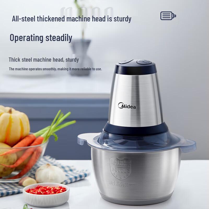 Midea 1.8L Stainless Steel Electric Meat Grinder CN plug (adapter included)