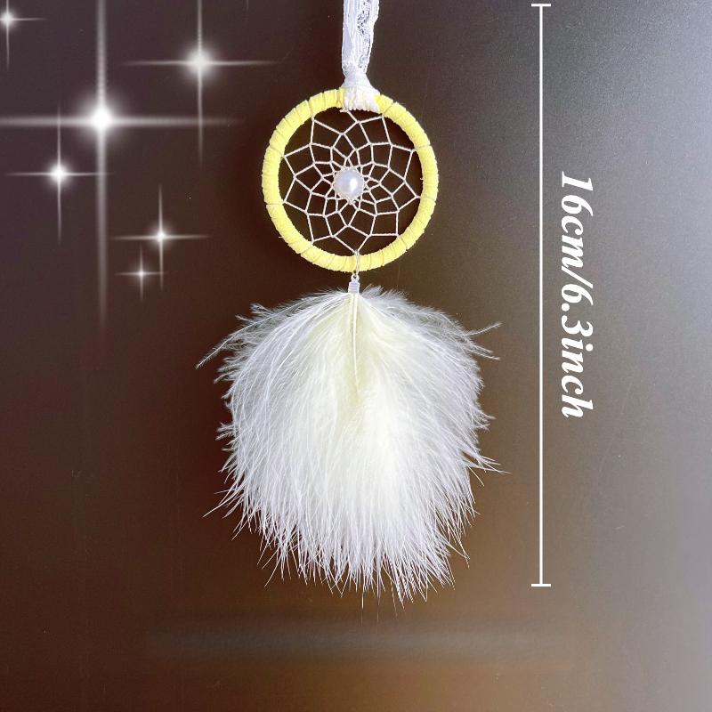 Handmade Mini Dream Catcher Pendant for Bedroom Decor Creative Feather Wind Chimes Dreamcatcher Car Ornaments Original Design