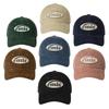 EMIS Rubber Patch Corduroy Ball Cap (Green, Pink, Ash Blue, Beige, Brown, Navy, Black)