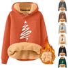 Women's Fashion Hooded Padded Thickened Warm Printed Loose Pullover Sweatshirt
