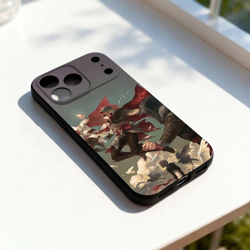 Крутой чехол для телефона A-Assassins-s C-Creed для iPhone 17,16,15,14,13,12,11,Pro,Max,Plus,E,SE4,Air,Mini Черный Мягкий Чехол