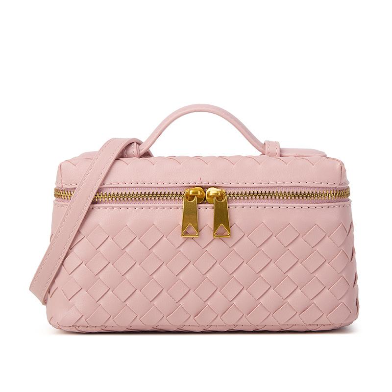 Trendy Hand-Woven Women'S Bags New Summer Box Bags Lunch Box Bags Portable Shoulder Messenger Bags
