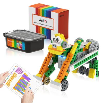 Apitor Robot Q 20 в 1 Кодирующий робот-комплект для детей 233 блока STEM-комплект с ящиком для хранения блоков [Тип хранения] -