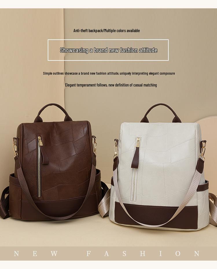 2024 Новая Мода Женский Ретро Рюкзак Большой Вместимости, Универсальная Повседневная и Простая Сумка на Одно Плечо