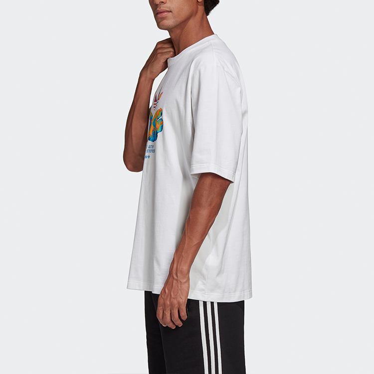 Adidas Футболка Originals Graphic Tee с принтом трилистника для мужчин, белая GK7183