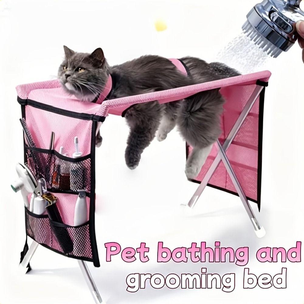 Folding Dog Grooming Table Anti-Scratch Pet Washing Station Pet Grooming Hammock Nail Trimming