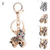 Брелок Яркий Декор Стразами Разноцветная 3D Подвеска Тигр Очаровательный Брелок для Сумки