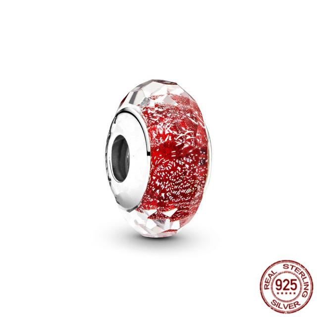 Новые подвески из муранского стекла, бусины из стерлингового серебра 925 пробы, подходят для милого модного браслета, ожерелье, ювелирные изделия своими руками, ювелирные изделия для женщин, подарок