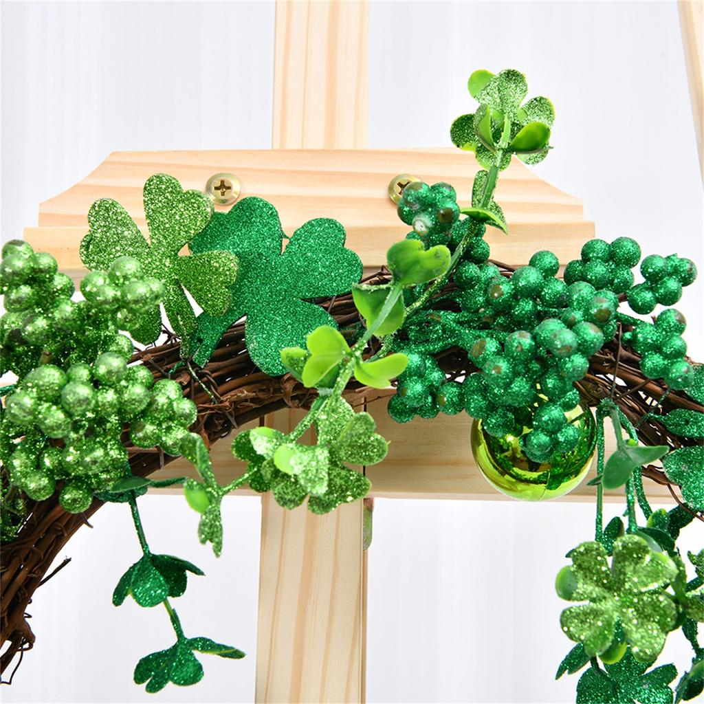 Wreath Bow Green Wreath St. Patrick's Day Decoration Door Hanging