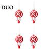 Indoor Christmas Party Supplies 4 Pcs Gingerbread Ornaments, Candy Cane, Tree, Lollipop, DIY Holiday Gift Box Accents Man Xmas Tree Hanging Decoration
