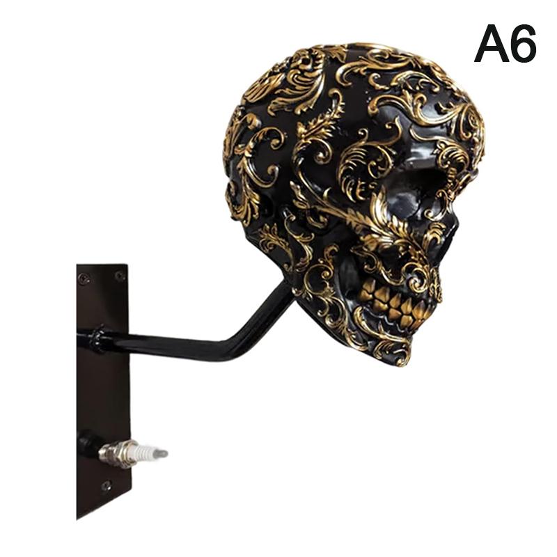 Держатель для шлема мотоцикла в форме черепа, стойка для хранения шлема, настенное крепление, вешалка для шляп из смолы для пальто, кепок, бейсбольных мячей и шлема для регби