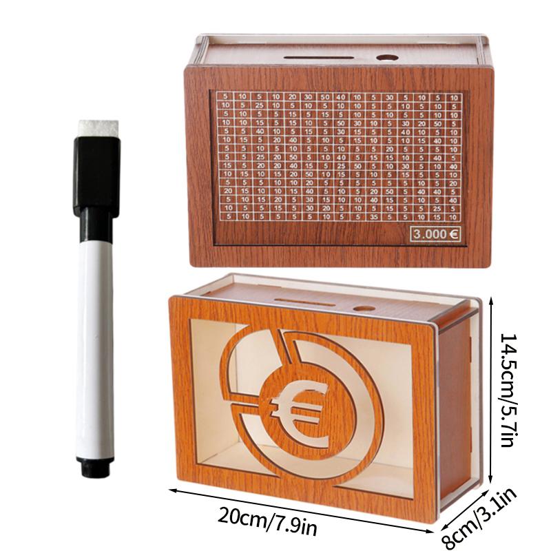 Деревянная копилка 1000/2000/3000/5000/10000 евро Копилка со счетчиком кассовые ящики сберегательные цели и коробки с числами