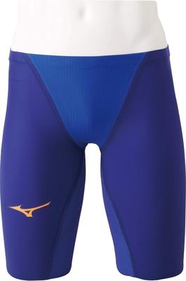 Mizuno GX SONIC IV MR Half Competition Swimsuit for Races and FINA Swimming Size Blue Men's Spats, Competitions, (International Federation) Approved,
