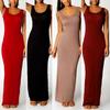 Bodycon Sleeveless Women Maxi Dress Oneck Casual Beach Long Tank Sundress