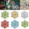 6/12pcs Snowflakes Ornaments Colorful Shining for Christmas Tree