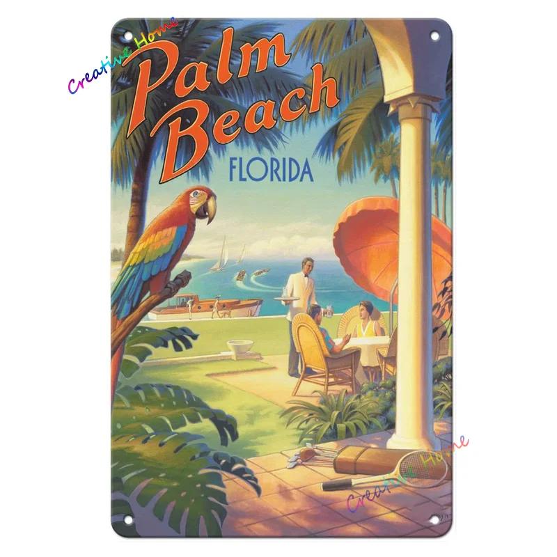 Металлическая табличка Key West Southernest Point Florida Poster Tin Sign Home Beach Club Club House Wall Decoration Retro Metal Plate