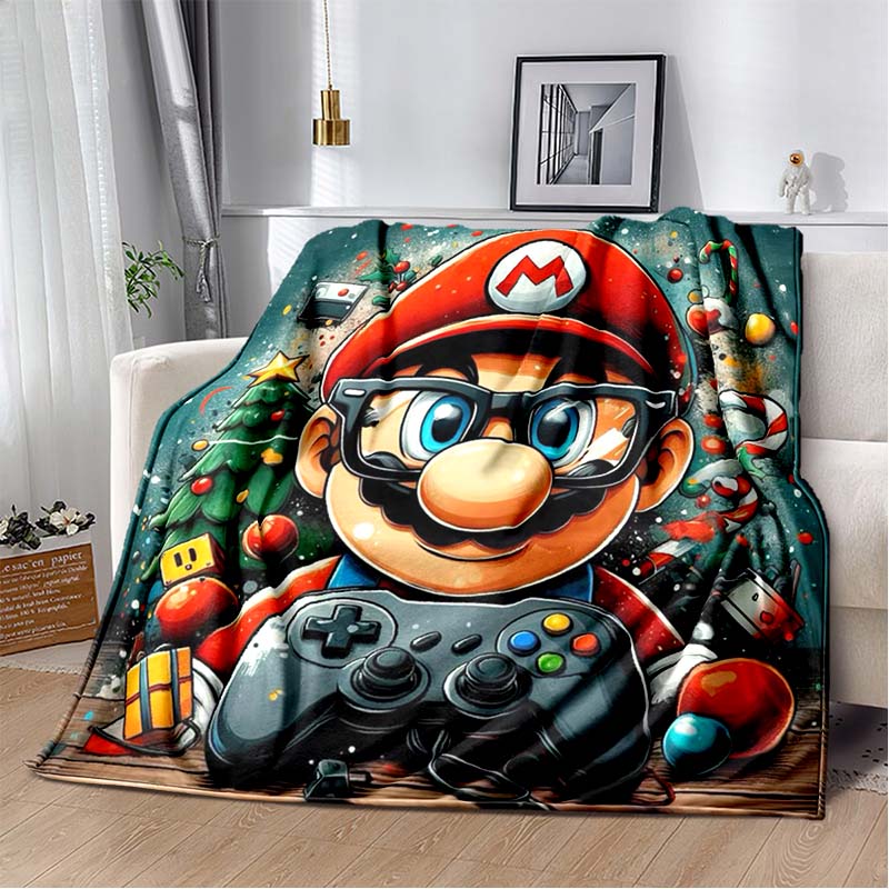 Super Mario game blanket, warm and comfortable flannel blanket, suitable for bedrooms, sofas, beds, chairs