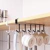 Wrought Iron Punch-Free Hanging Rack with Multifunctional Hooks for Under-Cabinet or Wardrobe Storage.